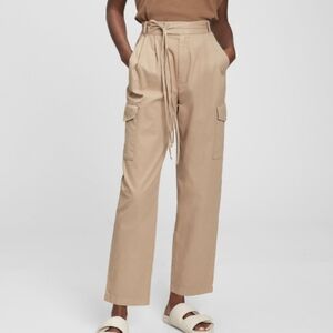Women's GAP High Rise Brown Pleated Cargo Pants Trousers Size 6